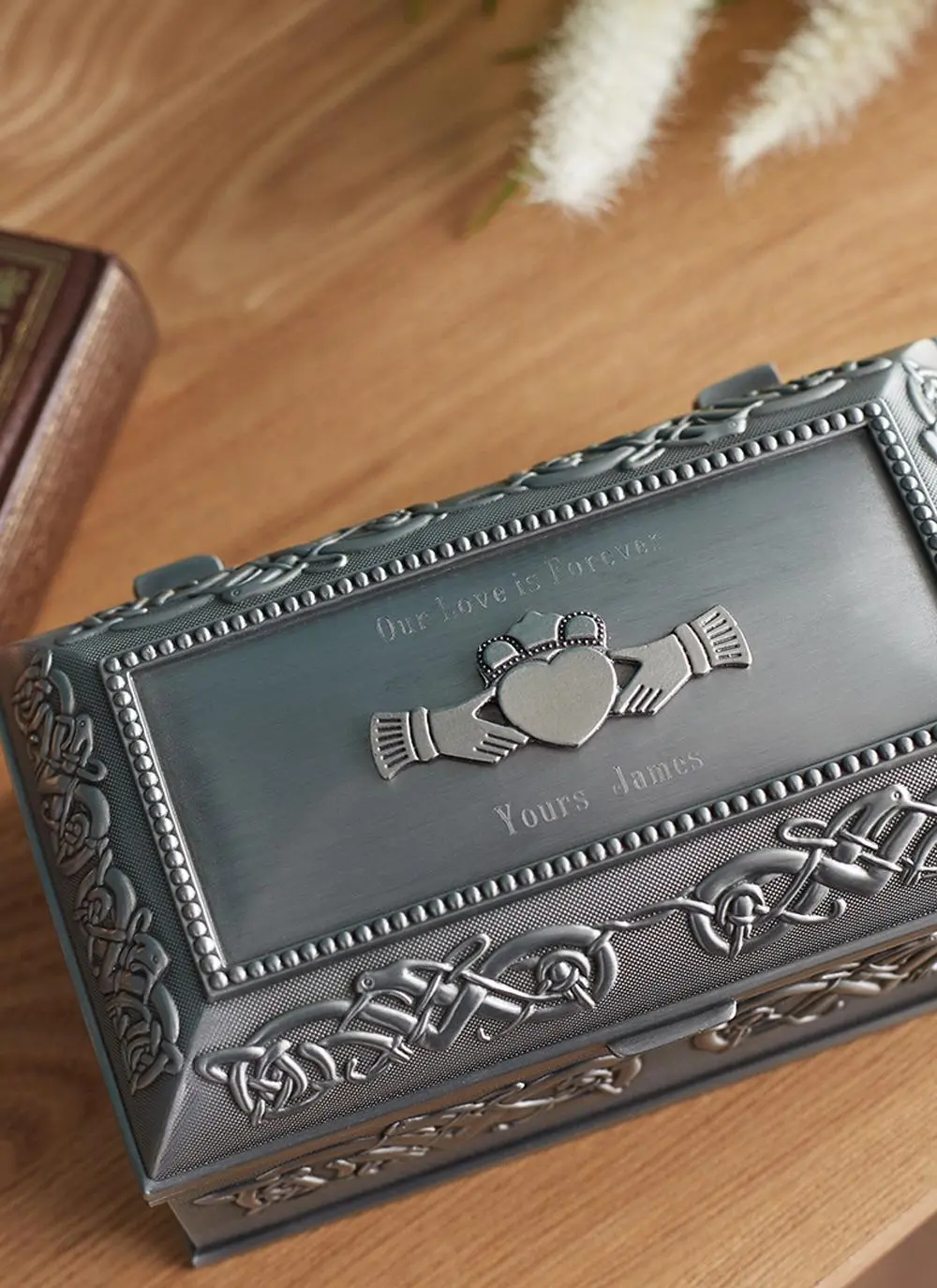 Personalized Antique Claddagh Jewelry Box